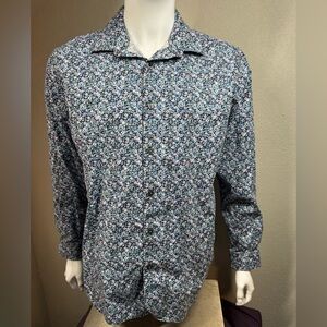 Apt. 9 Men's Blue Floral Button Down Shirt